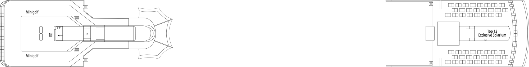 Deck 13 - Sun Deck plan